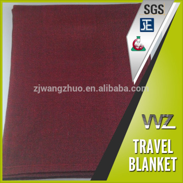 Woven modacrylic flame retardant red color travel blanket airplane blanket