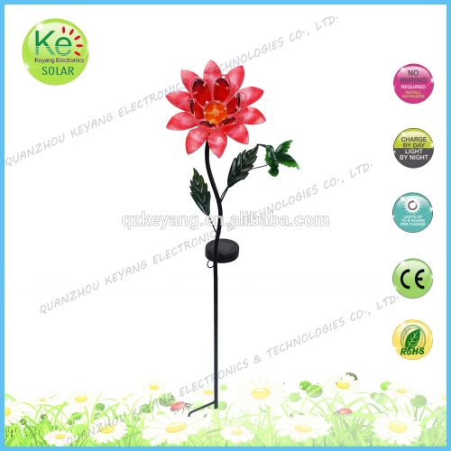 Pavilion path lighting metal flower solar garden pole light