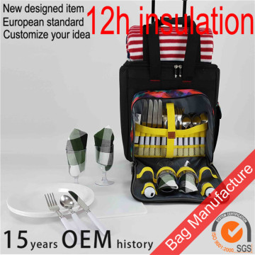 30 cans insulated cooler bag, picnic insulated rolling cooler bag