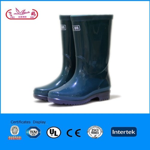 women PVC transparent rain boots with TPR sole