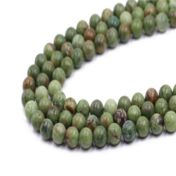 Fashion Natural Stone Beads Green Opal High-polished Round Beads