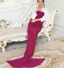 Purple red adult Mermaid tail blanket fish tail blanket
