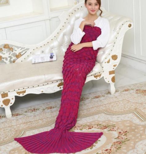 Purple merah dewasa Mermaid tail selimut ikan ekor selimut