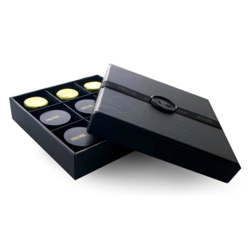 custom logo printed black presentation gift box