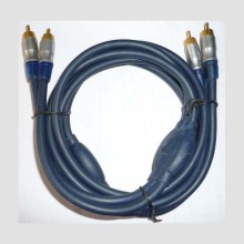 Matel Plug 2RCA Cable with Magnet Ring