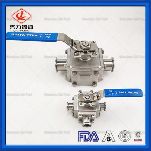 Válvulas de esfera de aço inoxidável de 3 vias