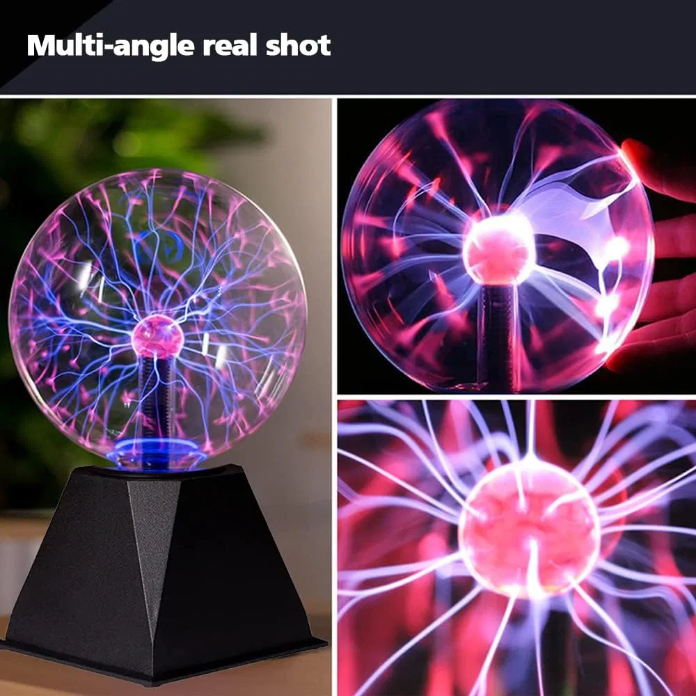 5-Inch Interactive Plasma Ball with Touch and Sound Sensitivity