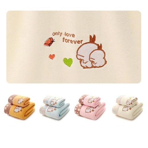 Microfiber embroidery cartoon water absorption adult towels