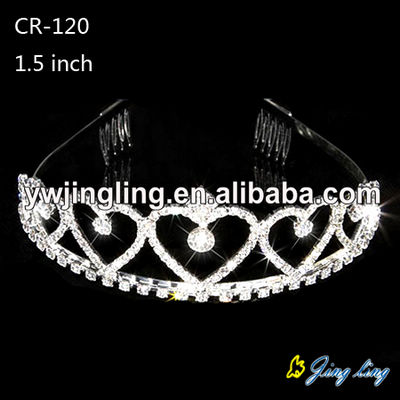 Cheap Heart Crowns Rhinestone Pageant Crowns