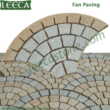 Fan paving stone on net, net paving stone, cobble on mesh