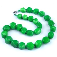 Malaiyu Irregular Faceted Tumbled Stone Beads Knotted Stone Necklacer