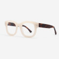 Round Square Bevelling Acetate Unisex Optical Frames