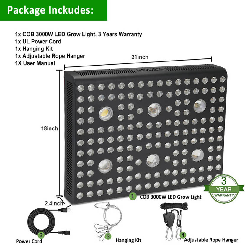 Aglex 3000W COB LED Grow Light Board