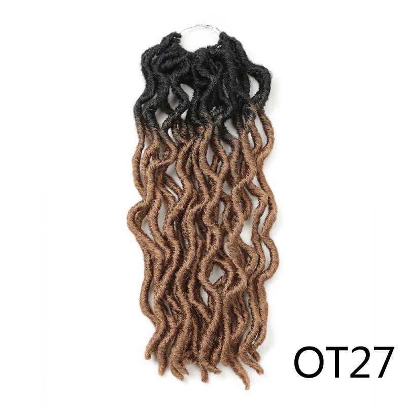 18inch Gypsy Locs Crochet Faux Nu Loc Wavy Goddess Boho Dreadlocks Twist Braiding Hair Extension Gypsy