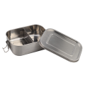 Two-compartment Stainless Steel Lunch Box with Metal Lock