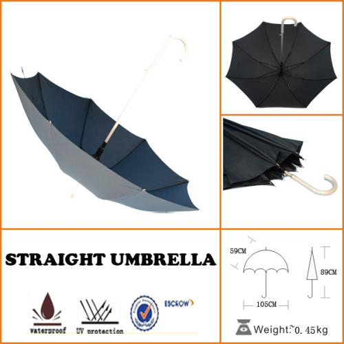cheap promotion long straight umbrella for logo with poe fabric