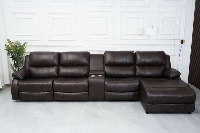 Leather Luxury electric recliner sofa set