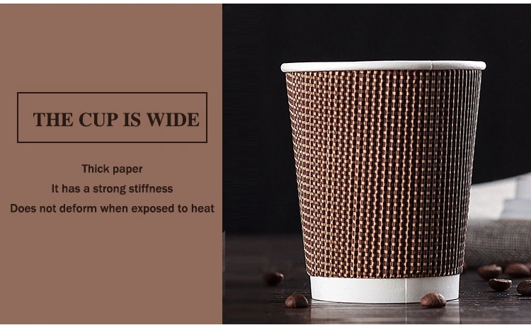 Disposable Coffee Cup with Lid Thick Corrugated Cup with Hot Drink Cup, Can Be Customized