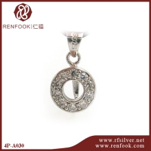 Renfook wholesale silver plated jewellery round shape silver pendant bail
