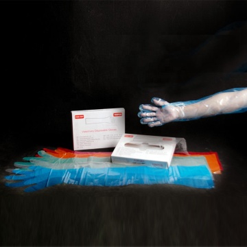 Disposable veterinary gloves,transparent and colored