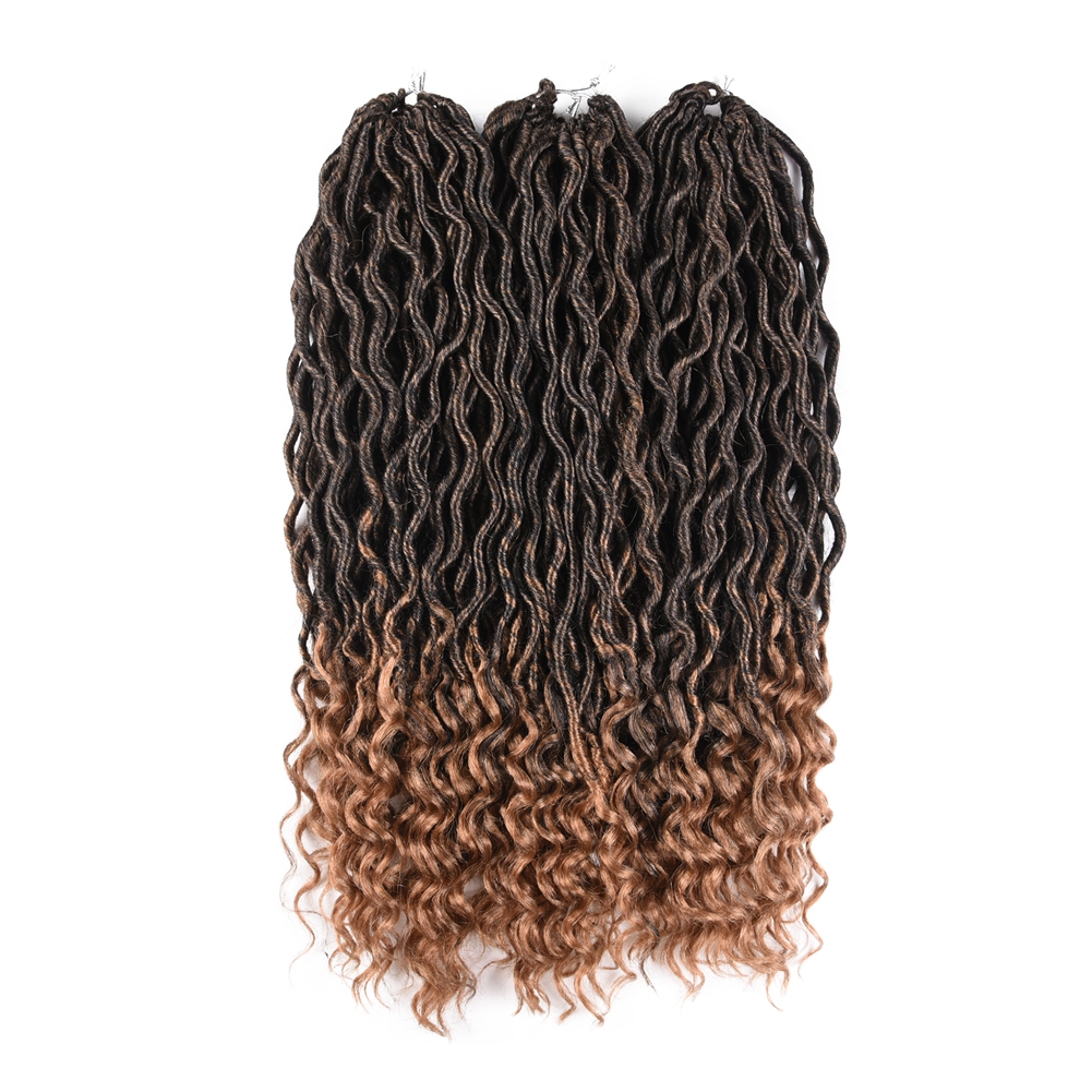 18 Inch 24 Strands Synthetic Hair Curly End Goddess Soft Crochet Braids Faux Locs braid hair