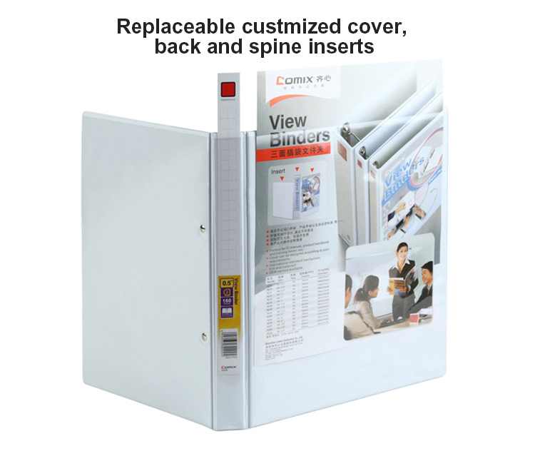 Comix Good Quality Hot Sell Spine Insert Wholesale Cheap Price White PVC A4 2 3 4 Ring Binder