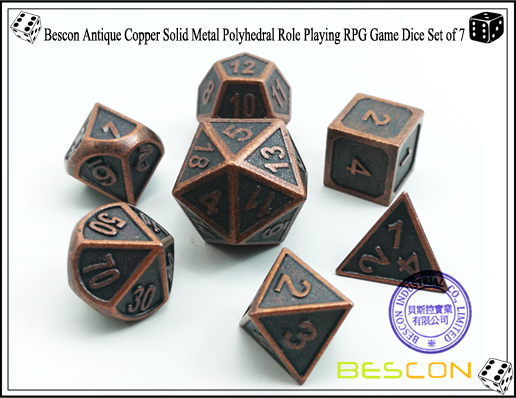 Bescon New Style Antique Kupfer Solid Metall Polyeder Rolle Spielen RPG Spiel Würfel Set (7 sterben in Pack) -1 Bescon New Style Antique Copper Solid Metal Polyhedral Role Playing RPG Game Dice Set (7 Die in Pack)-1