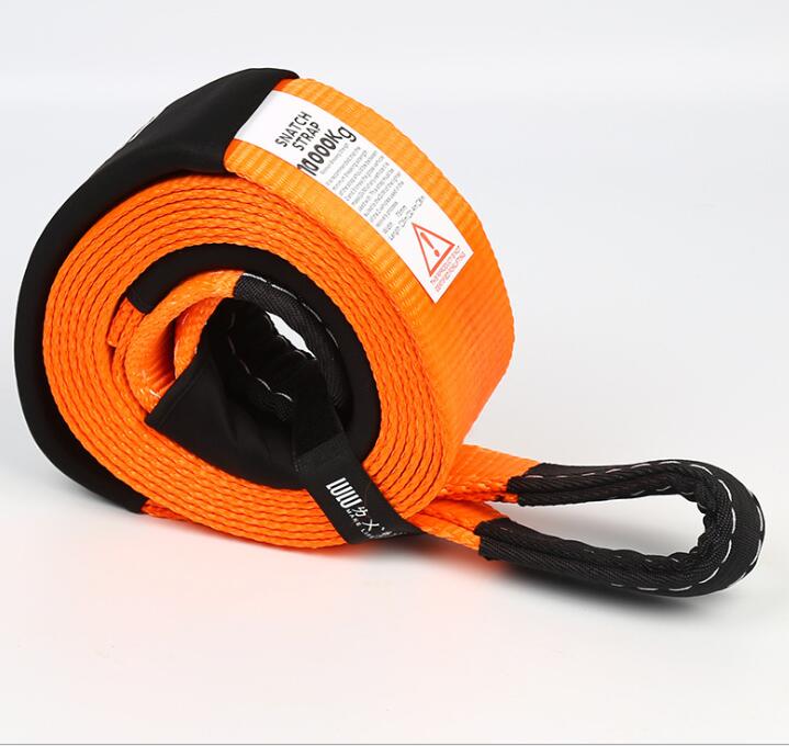 factory supplied polyester Cable Tow Strap Car Tow Rope With Hooks