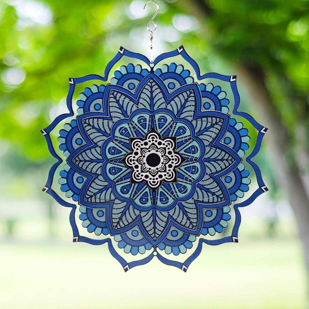 แขวน Whirligigs Mandala Decorations