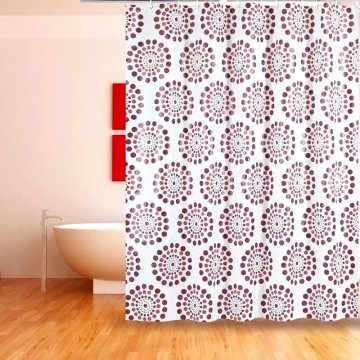 Shower Curtain PEVA Flower Pattern