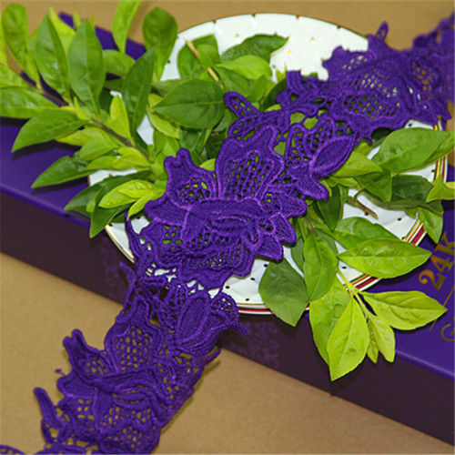 garment accessories purple polyester chemical lace trim