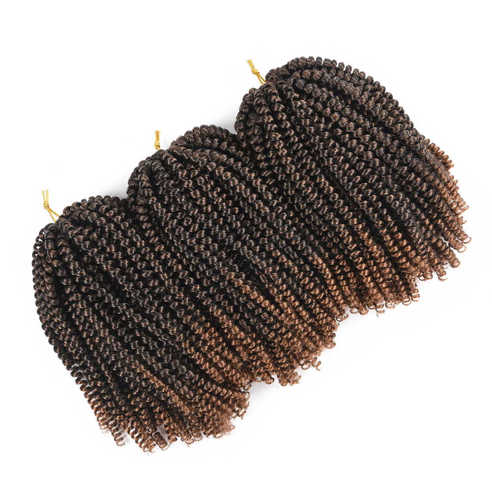 Julianna Wholesale Kanekalon Spring Curl Twist Ombre Braids 100% Synthetic Fluffy Kenya Extensions Crochet Braiding Braid Hair