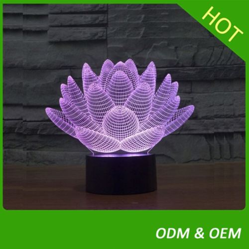 Acrylic lamp 3d effect led illusion night light with changing color usb cable