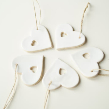 Personalized Unique Heart Bisque Ceramic Christmas Ornament