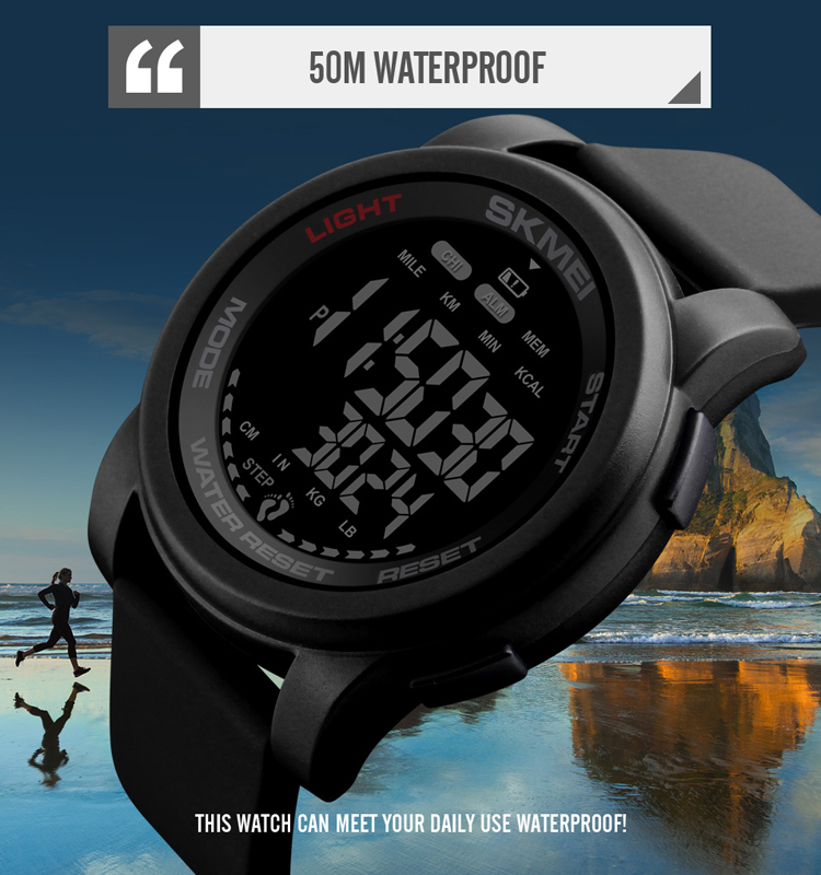 Outdoor Sports Digital Bracelet Wrist Smart Watch Silicone Pedometer Men Watches