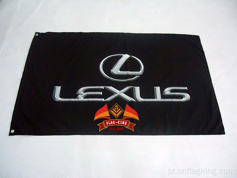 Bandeira do logotipo Lexus Autmotive 90 * 150CM 100% POLYSTER banner Lexus preto