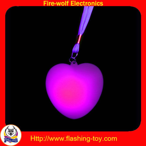 Pvc Customized Valentine Led Holiday Decorations-3 Led Flashing Heart Necklace Hl-c33