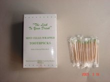 bamboo toothpicks with mint