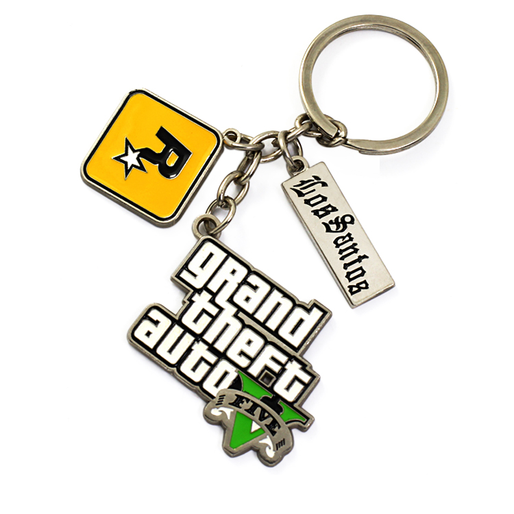 Cheap hot sell custom metal gta 5 game keychain