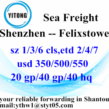 Frete internacional do oceano de Shenzhen a Felixstowe