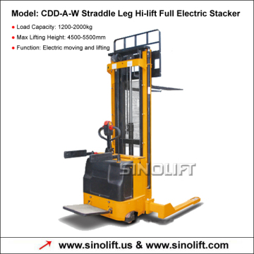CDD-A-W Straddle Leg Hi-lift Full Electric Stacker