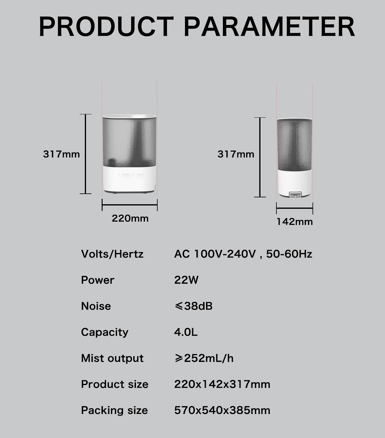 HTJ-2293A humidifier specification HTJ-2293A humidifier specification