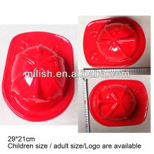 Red Promotion Children Plastic Fireman Hat/PVC fireman hats MH-1587