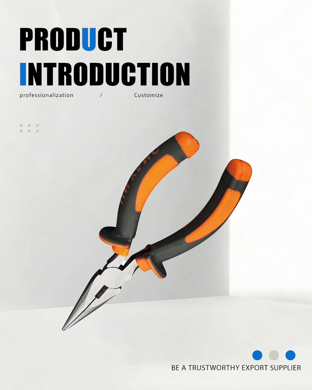 انبر مینی آمریکایی 5 اینچی (دستگیره های نرم)-15 5” Mini American Style Pliers (Soft Grip Handles)-15
