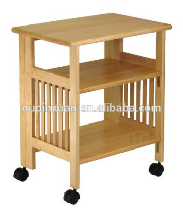 Foldable Kitchen food cart bamboo kitchen trolley dining cart