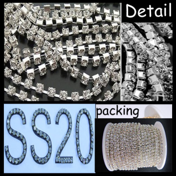 SS20 Silver Plating Round Base Claw Strass Cup Chain