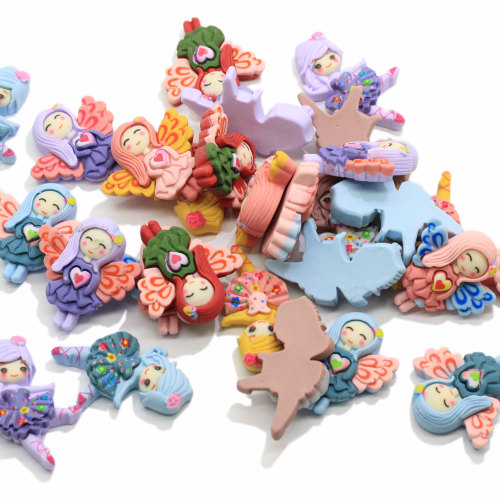 Cute Resin Flat Back Dancing Girls Shape Cartoon Style Kawaii Crafts Slime Making Accessories Charms for Baby Kids Craft DIY