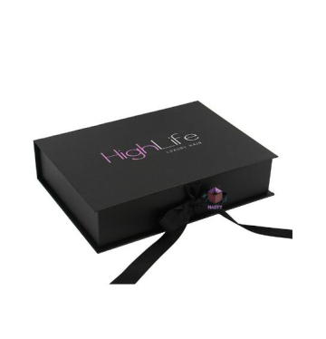 Paper Hair Extension Packaging Box With Ribbon