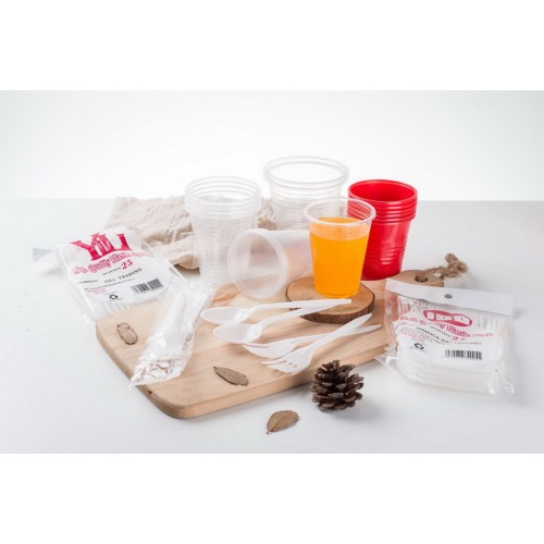 Plastikverpacktes Besteckset