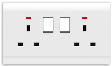 electric double square socket with switch